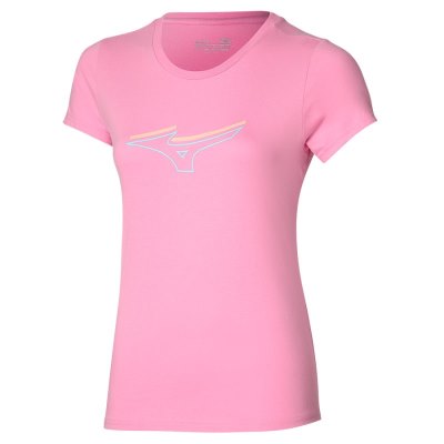 Camisa Mizuno Athletics RB Tee Mujer - Rosas - Chile M723EBGXDL